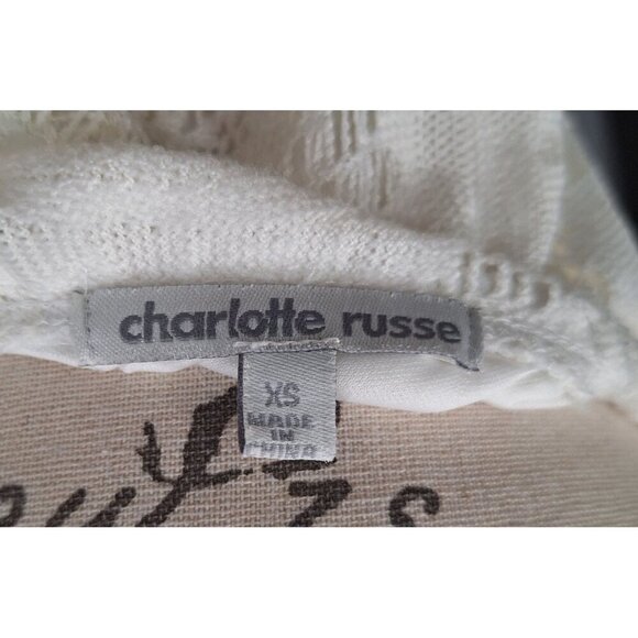 EUC Charlotte Russe White Off-Shoulder Maxi Dress With Lace Overlay & Ruffle/Sz. - Picture 5 of 6